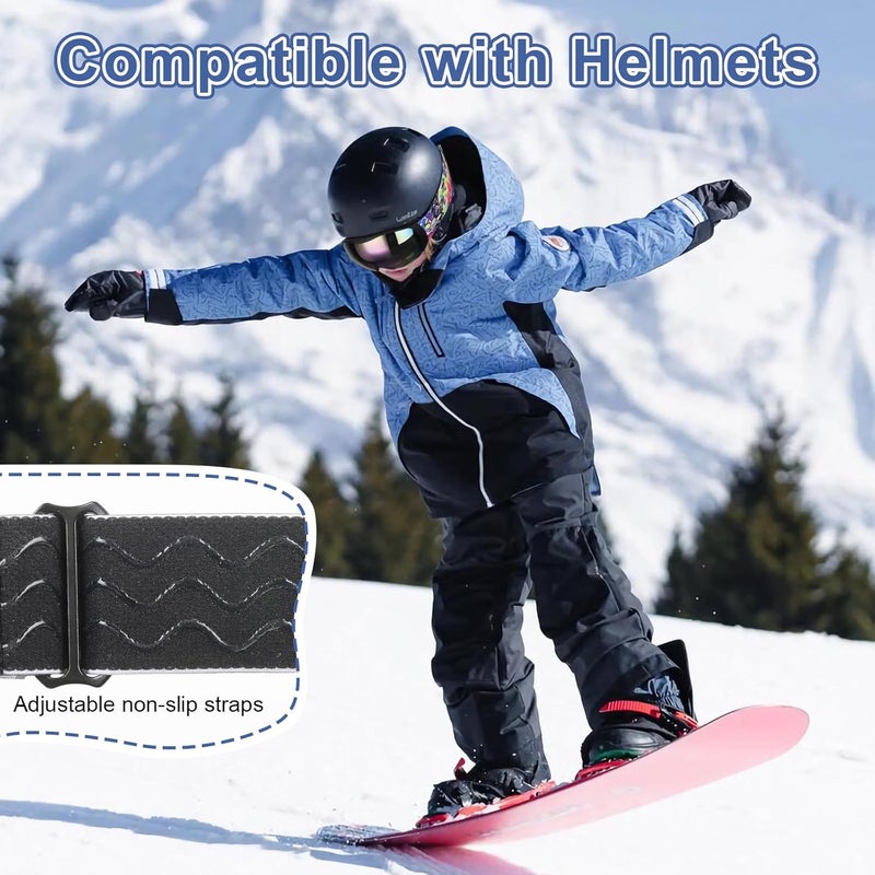 YooxArmor OTG Kids Ski Goggles Kids Snowboard Goggles for Boys Girls Toddler Youth Kid Snow Goggles Anti-Fog UV400 Protection - Image 4